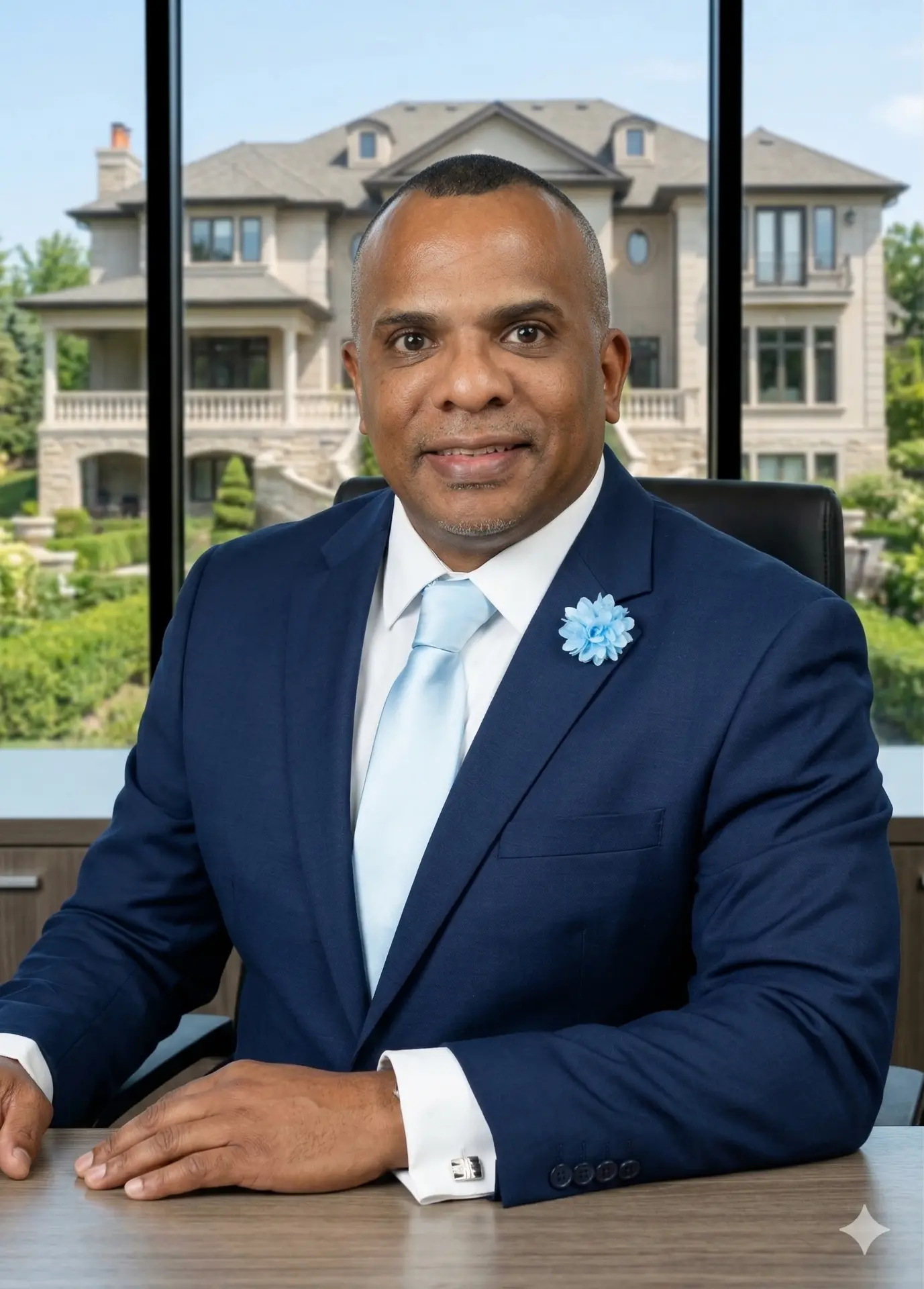 Andres Jones, author, Realtor and AI instructor, seated at his office desk